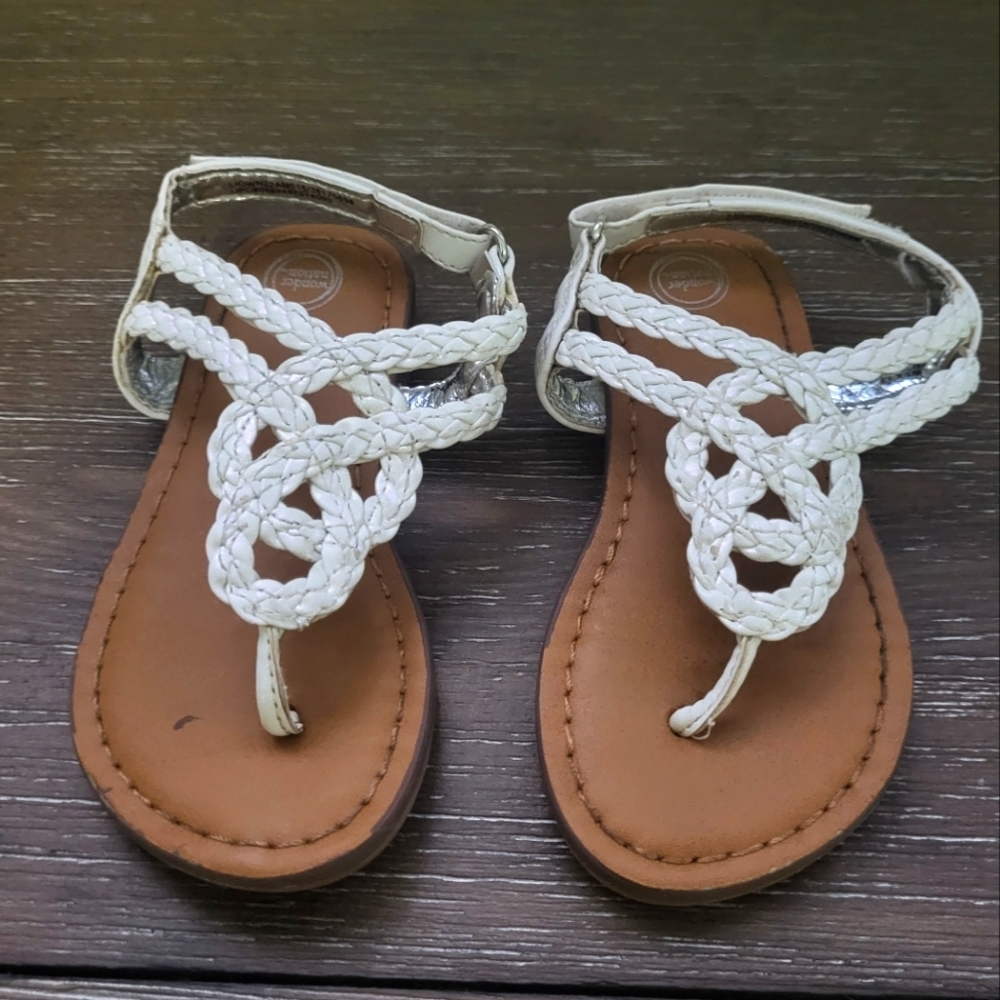 White toddler sandals